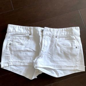 White jean shorts